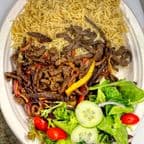 Best Beef Shawarma Served with Salad and Rice in Portland, OR